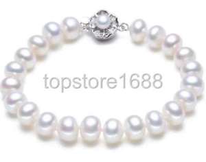【送料無料】ブレスレット　アクセサリ―　ホワイトパールバロックブレスレットシルバークラスプgenuine 910mm white freshwater pearl baroque bracelet 75 925 silver clasp