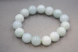 【送料無料】ブレスレット　アクセサリ―　13mmfine aqua jade jadeite womens men 13mm smooth beads bracelet