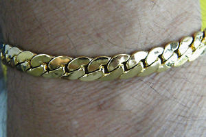 【送料無料】ブレスレット　アクセサリ―　ゴールドブレスレットイエローゴールドスムーズ18kt gold bracelet yellow gold filled 8 12 smooth heavier weight sharp 13,305円