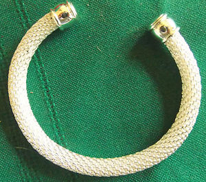 【送料無料】ブレスレット　アクセサリ―　シルバーメッシュカフブレスレットsilver mesh cuff bracelet