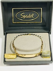 【送料無料】ブレスレット　アクセサリ―　ビンテージゴールドトーンブレスレットvintage speidel gold tone identification id bracelet nos223942 13,305円