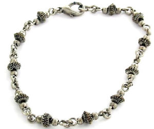 【送料無料】ブレスレット　アクセサリ―　シルバートーンビーズブレスレットsilver tone bead amp; charm bracelet 65