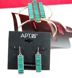 【送料無料】ブレスレット　アクセサリ―　カフブレスレットイヤリングvery nice brass cuff bracelet and matching dangle earrings apt9
