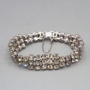 【送料無料】ブレスレット　アクセサリ―　ビンテージラインストーンブレスレットvintage 3rowed rhinestone bracelet
