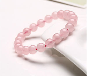 【送料無料】ブレスレット　アクセサリ―　10mmピンク10 mm women natural love pink crystal gemstone round beads bracelet