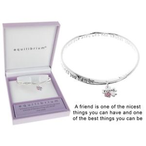 【送料無料】ブレスレット　アクセサリ―　メッセージequilibrium charm bath silver bracelet with message friend gift friendship