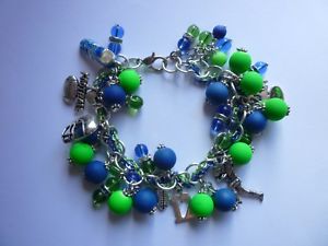 【送料無料】ブレスレット　アクセサリ―　シルバーブレスレットシアトル*silver tone charm bracelet seattle seahaws 12s many charms