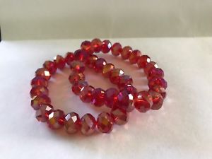 【送料無料】ブレスレット　アクセサリ―　2sparklyブレスレットレッドlistingset listingset of 2 sparkly elastic bracelet red