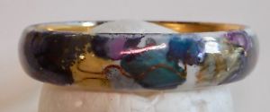 【送料無料】ブレスレット　アクセサリ―　ブドウ1970ブレスレットvintage marbleized bracelet with gold tone inside, circa 1970s