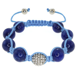【送料無料】ブレスレット　アクセサリ―　ボールマイクロクリスタルアジャスタブルブレスレット12mm blue ball amp; white micro pave crystal adjustable bracelet