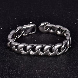 【送料無料】ブレスレット　アクセサリ―　シルバーステンレススチールバイカーチェーンブレスレットメンズジュエリーmodou silver stainless steel roker biker curb chain bracelet mens jewelry 866