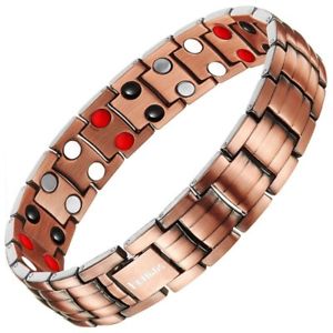【送料無料】ブレスレット　アクセサリ―　バイオブレスレットpure copper chunky 4 in 1 bio 44 x magnetic bracelet men women arthritis 5000g