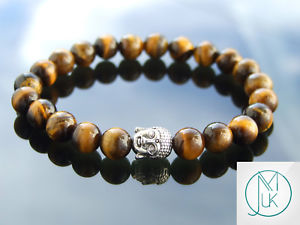 【送料無料】ブレスレット　アクセサリ―　キャッツアイブレスレットbuddha tigers eye natural gemstone bracelet 69 elasticated healing stone