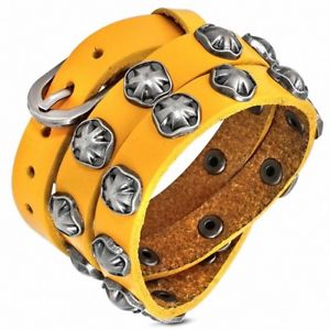 【送料無料】ブレスレット　アクセサリ―　オレンジベルトクロスマルタブレスレットbracelet made of real leather orange belt cross maltese