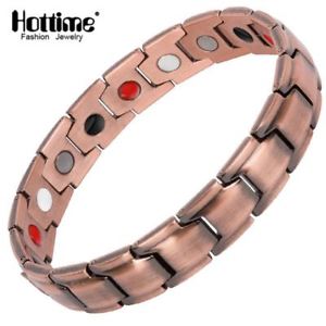 【送料無料】ブレスレット　アクセサリ―　バイオブレスレットメンズpure copper chunky 4 in 1 bio magnetic bracelet mens therapy arthritis 4000g