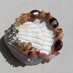 【送料無料】ブレスレット　アクセサリ―　コーヒーオレンジカネブレスレットジプシーcee agate amp; orange carnelian gemstone crystal bracelet gypsy
