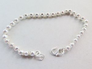 【送料無料】ブレスレット　アクセサリ―　ファッションスターリングシルバーラッキービードリンクチェーンブレスレット