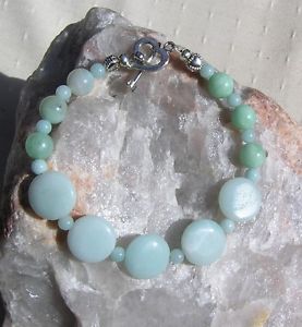 【送料無料】ブレスレット　アクセサリ―　グリーンクリスタルチャクラブレスレットシュニールpale green amazonite gemstone crystal chakra bracelet chenille