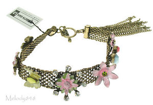 【送料無料】ブレスレット　アクセサリ―　ブレスレットキッチュレトロバタフライピンクゴールドlisbeth dahl bracelet kitsch retro flowers amp; butterfly pink amp; oxidised gold bnwt