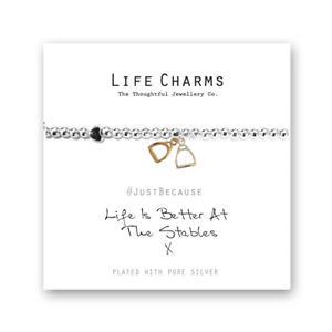 【送料無料】ブレスレット　アクセサリ―　ブレスレットlife charms bracelet life is better at the stables