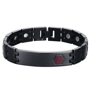 【送料無料】ブレスレット　アクセサリ―　ステンレススチールブラックブレスレット
