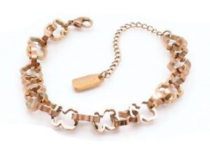 【送料無料】ブレスレット　アクセサリ―　ステンレススチールベアブレスレットstainless steel winding connection hollow bear bracelet