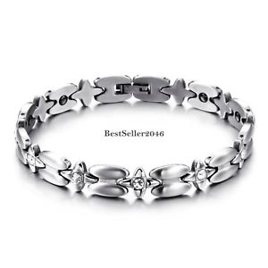 【送料無料】ブレスレット　アクセサリ―　シルバーステンレススチールリンクチェーンブレスレットクリスマスsilver stainless steel link chain magnetic love bracelet womens christmas gifts