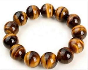 【送料無料】ブレスレット　アクセサリ―　タイガーアイブレスレットビーズ16mm genuine natural yellow tigers eye gemstone big beads against evil bracelet