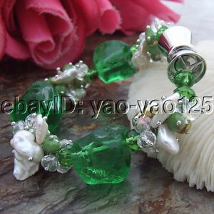 【送料無料】ブレスレット アクセサリ― パールラフブレスレットs122713 8 keshi pearl rough crystal bracelet