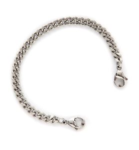 【送料無料】ブレスレット　アクセサリ―　ステンレスチェーンブレスレットサイズmedical alert id stainless curb chain replacement bracelet 3 sizes