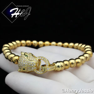 【送料無料】ブレスレット　アクセサリ―　ファッションヘッドゴールドビーズアジャスタブルブレスレットwomen fashion leopard head gold beads adjustable bracelet*gb98 12,946円