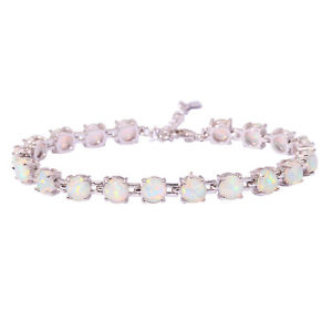 【送料無料】ブレスレット　アクセサリ―　ホットオパールシルバーブレスレットhot sell white fire opal women jewelry gemstone silver bracelet 78 12 os383