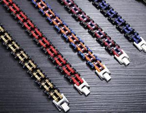 【送料無料】ブレスレット　アクセサリ―　メンズステンレススチールオートバイチェーンブレスレットジュエリー82g mens stainless steel motorcycle chain bracelet wristhand jewelry 16mm 866