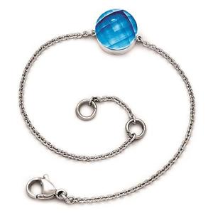【送料無料】ブレスレット　アクセサリ―　ステンレスグラス7 w1chisel stainless steel polished blue glass bracelet 7 w 1 extension