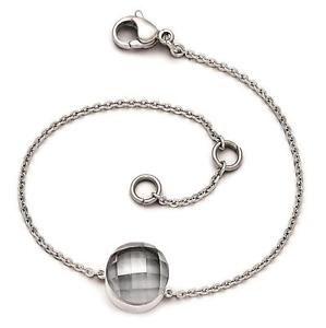 【送料無料】ブレスレット　アクセサリ―　ステンレスグラスブレスレット7 w1chisel stainless steel polished grey glass bracelet 7 w 1 extension 13,125円