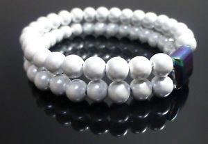 【送料無料】ブレスレット　アクセサリ―　ヘマタイトブレスレットパールヒーリングブレスレットmagnetic hematite bracelet pearl healing bracelet