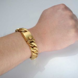 【送料無料】ブレスレット　アクセサリ―　メンズマイアミステンレススチールチェーンヒップホップブレスレット