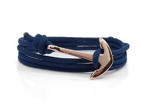 【送料無料】ブレスレット　アクセサリ―　ネイビーローズゴールドアンカーブレスレットメンズロープnavy blue amp; rose gold anchor bracelet mens amp; womens paracord rope nautical