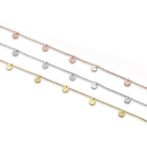 【送料無料】ブレスレット　アクセサリ―　イエローディスク925スターリングブレスレットyellow,rose,silver plain hammered disc 925 sterling silver bracelet