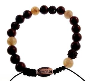 【送料無料】ブレスレット　アクセサリ―　オリジンブレスレットビーズサイアムビーズヘマタイトテキストorigin bracelet natural stone beads siam red brown beads hematite namaste text
