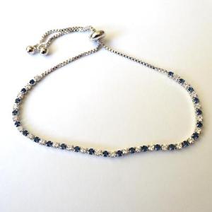 【送料無料】ブレスレット　アクセサリ―　テニスブレスレットシルバーサファイアtennis bracelet c silver sim blue sapphires crystals 511 1023 in 305 aa 13,485円