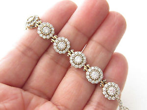 【送料無料】ブレスレット　アクセサリ―　トルコホワイトトパーズスターリングシルバーテニスブレスレットturkish white topaz 925k sterling silver flower tennis bracelet