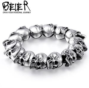 【送料無料】ブレスレット　アクセサリ―　クールファッションパンクパーソナライズビンテージチタンスカルブレスレットcool fashion punk personalized vintage 316l titanium steel devil skull bracelet