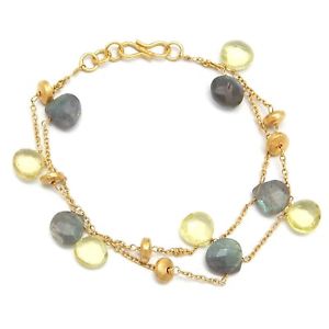 【送料無料】ブレスレット　アクセサリ―　スターリングシルバーレモントパーズブレスレット925 sterling silver lemon topaz amp; labradorite gemstone gold plated bracelets
