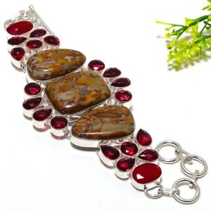 【送料無料】ブレスレット　アクセサリ―　オパールガーネットジュエリーブレスレット 78love gift rhyolite opal,garnet gemstone handmade jewelry bracelet 78