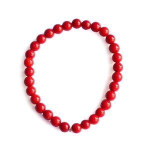 【送料無料】ブレスレット アクセサリ― ゴムアカサンゴブレスレット5mmnatural round red coral bracelet 5mm beads with elastic cord