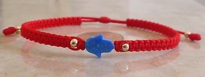 【送料無料】ブレスレット　アクセサリ―　ファーティマオパールhamsaレッドマクラメブレスレットopal hamsa hand red macrame bracelet hand of fatima free shipping