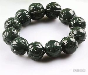 【送料無料】ブレスレット　アクセサリ―　hetianクルミブレスレットジュエリーwhole chinese hetian jade walnut green jade beaded bracelet jewelry