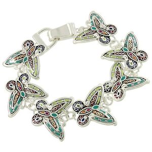 【送料無料】ブレスレット　アクセサリ―　ファッショナブルブレスレットモザイクデザインクラスプbutterfly fashionable bracelet mosaic design magnetic clasp silver plated