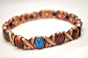 【送料無料】ブレスレット　アクセサリ―　リンクブレスレットレディースladies 775 in copper hugs amp; semiprecious kisses magnetic link bracelet 4 pain